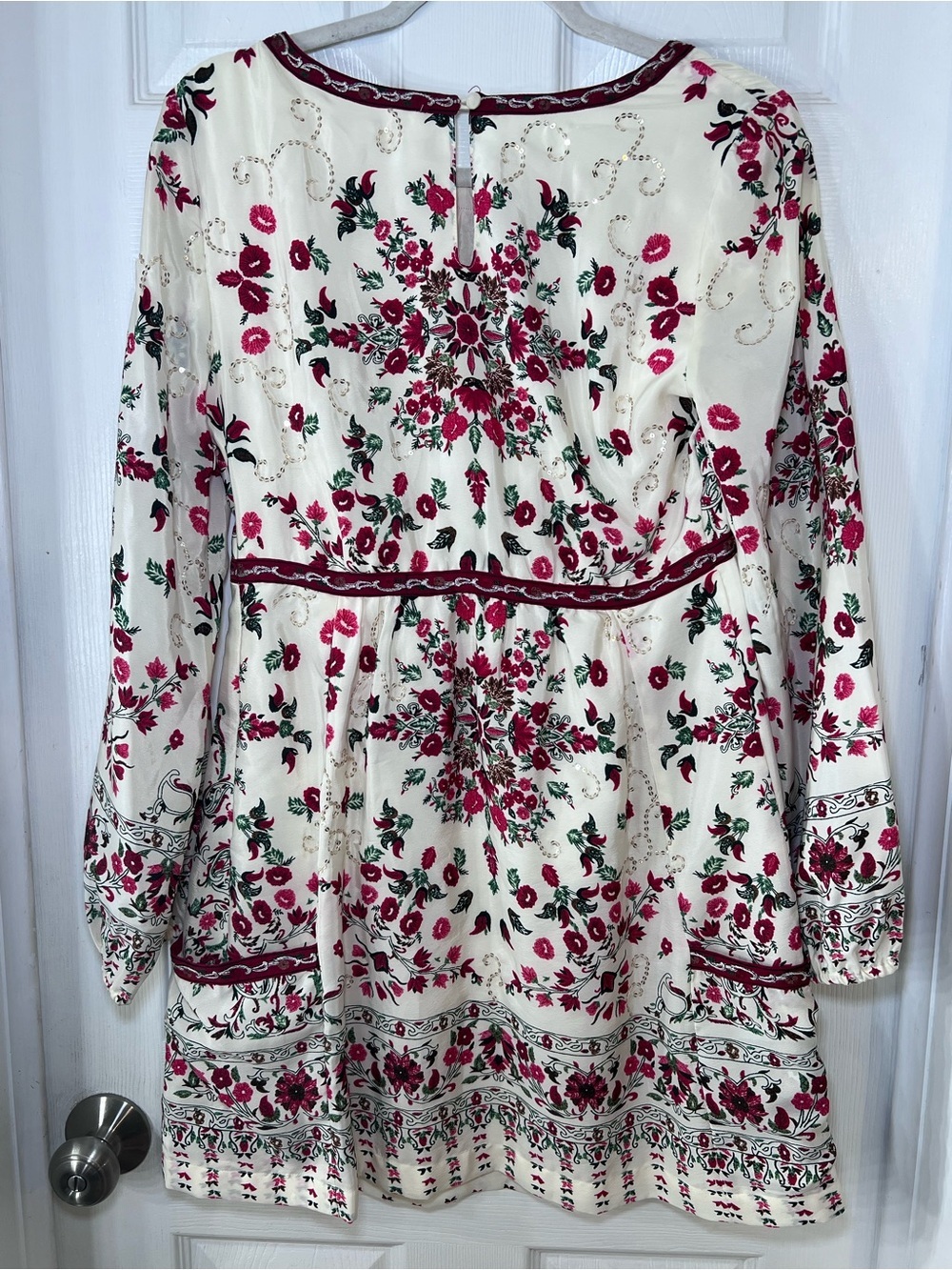 Free People Russian Doll Sparkly Bohemian Mini Dress Size 8 - Picture 6 of 15